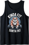 funny Weightlifting gym gifts for men Kinda fit Sorta Fat Gym Bulldog Weightlifting Tank Top - As Pictured