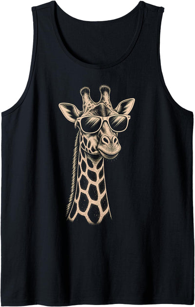 Giraffe Sunglasses Retro Vintage Western Graphic Tank Top