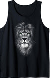MyAnimal - Your Favourite Animal Wear Cool Lion with Green Eyes Tank Top - Black