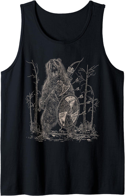 Viking Bear Viking Axe Viking Shield Warrior Gift Tank Top