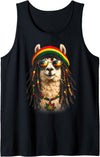 Llaman Funny Alpaca Rasta Clothing Rastafari Llaman Funny Rasta Alpaca Rastafari Clothes Reggae Llama Tank Top - As Pictured