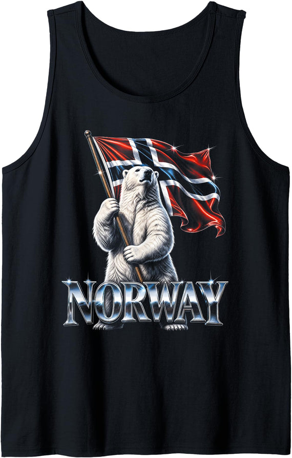 Norway Polar Bear Flag Nordic Pride Tank Top - As Pictured