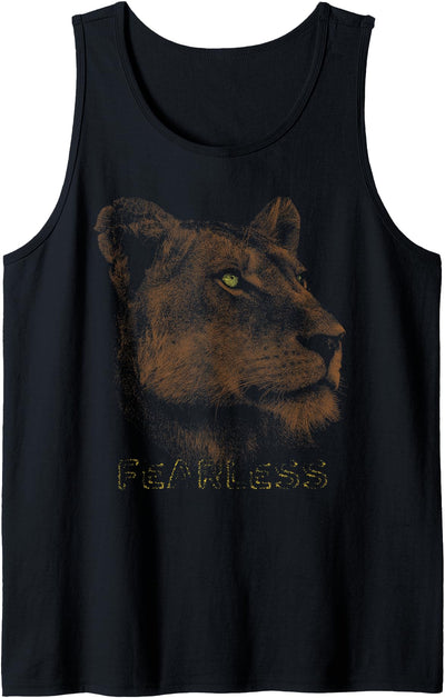 Cool Lioness Graphic Fearless Women Girls Female Lion Tank Top