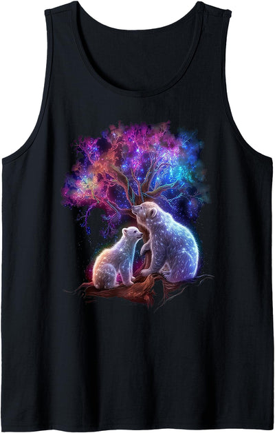 White Polar Bear in Space Tank Top