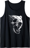 Dark Aesthetic Animals Urban Streetwear Co. Dark Gothic Polar Bear Grunge Aesthetic Goth Skull Art Tank Top - Black