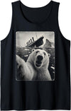 Titanic Sinking Polar Bear Selfie Funny Tank Top - As Pictured