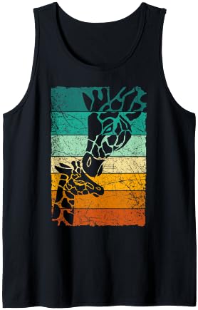 Mama & Baby Giraffe For Women Kids, Retro Funny Animal Tank Top