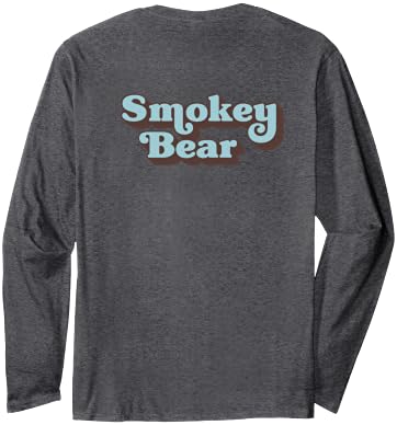 JKLM Smokey Bear Officially Licensed Long Sleeve T-Shirt - size chart