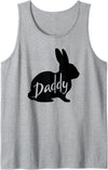 Mens Daddy Bunny Rabbit Father Dad Easter Tank Top in Heather Grey
