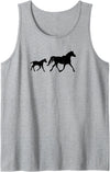 mom and baby d Mare Horse and Baby silhouette Tank Top - Heather Grey