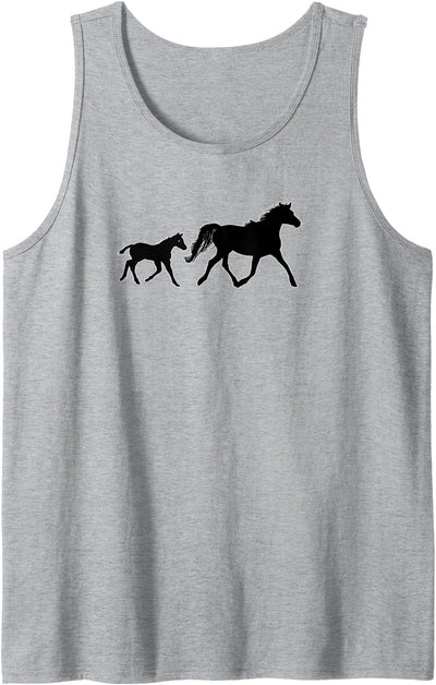 mom and baby d Mare Horse and Baby silhouette Tank Top