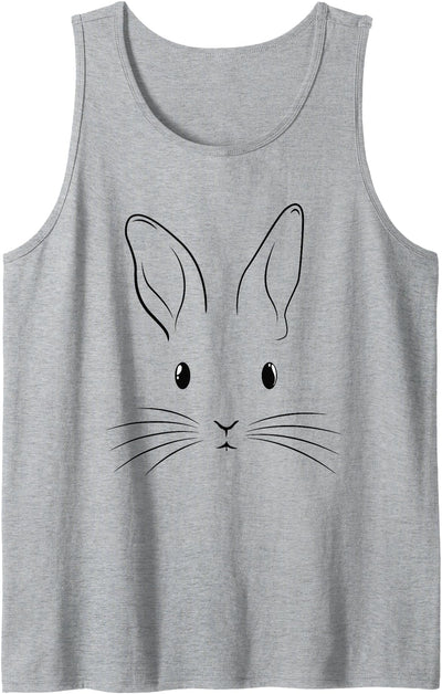 Minimalist Line Art Bunny Face Tank Top