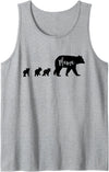 All in the Bear Family Mama Bear With 3 Three Cubs Fun Mom Mother Gift Tank Top - Heather Grey