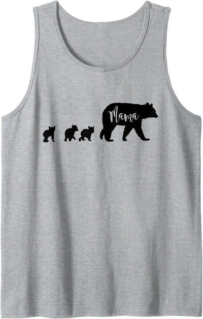 Mama Bear With 3 Three Cubs Fun Mom Mother Gift Tank Top