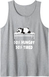 Shitrs & Gifts 50% hungry 50% tired - Cute Panda Bear Animal Tank Top - Heather Grey