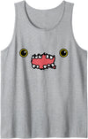 Fuggler Screech Blue FuggGlow Face Halloween Tank Top - Heather Grey