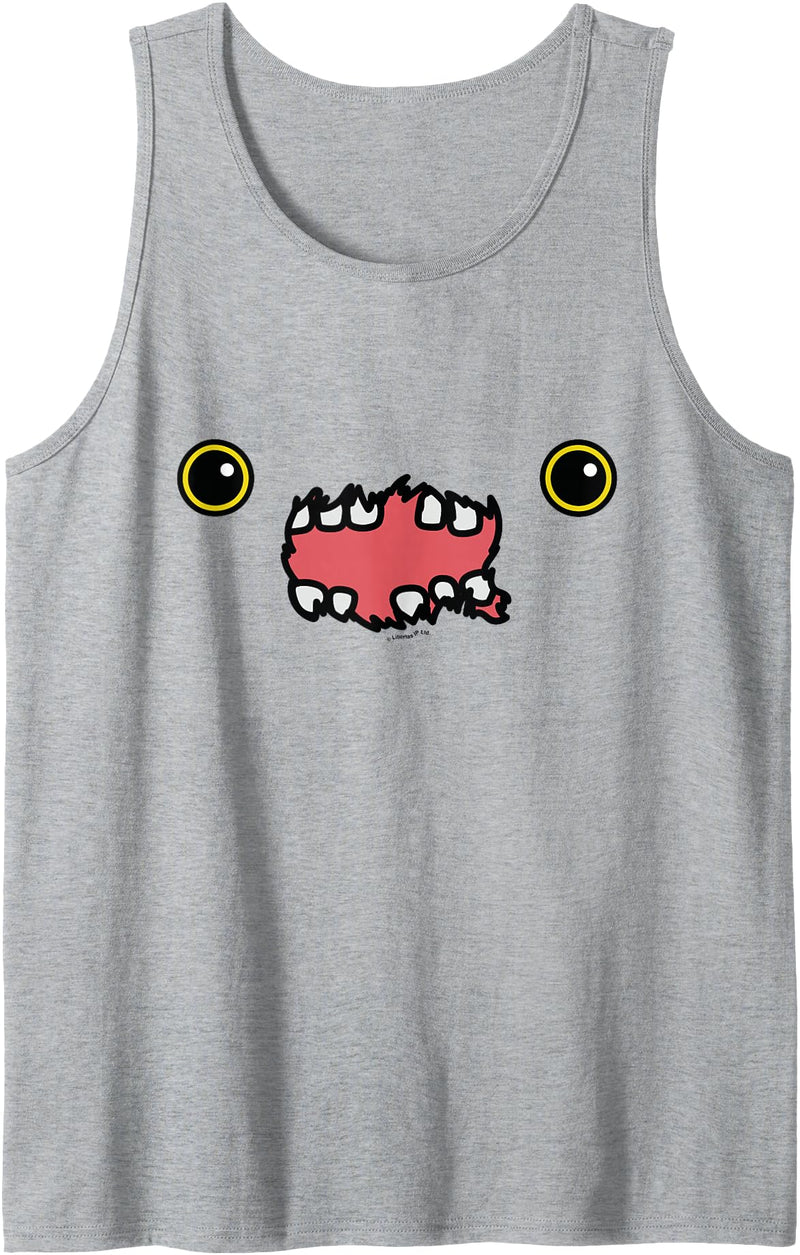 Fuggler Screech Blue FuggGlow Face Halloween Tank Top - Heather Grey