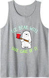 PeeKay Apparel - Fun Bears Ice Bear Will Take Care Of It Funny Quote Tank Top - Heather Grey