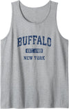 College & University Towns T-Shirts & Tees Buffalo New York NY Vintage Athletic Sports Design Tank Top - As Pictured