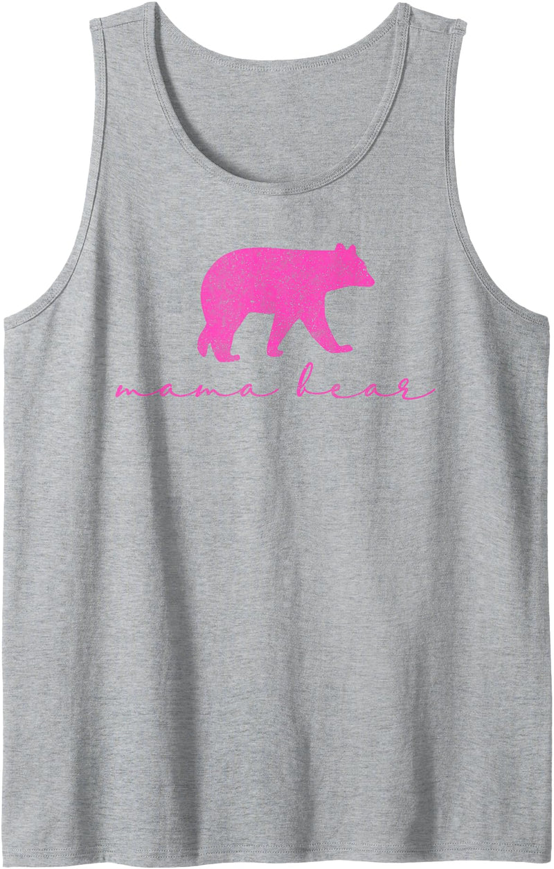 Mama Bear Shirt Cute Mothers Day Gift Pink Tank Top - Heather Grey