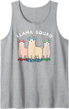 Llama Squad Running Jogger Animal Runner Tank Top - Heather Grey