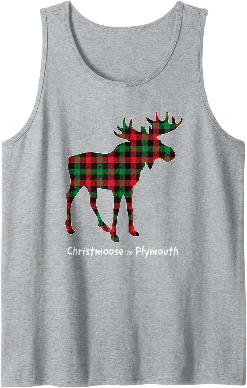 MN Christmas Lumberjack Plaid Love Minnesota Home Christmoose in Plymouth Moose Buffalo Red & Green Plaid Tank Top - Heather