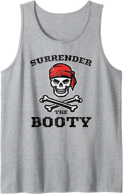Happy Pirate Apparel Co Vintage Surrender The Booty Halloween Fun Pirate Cross Bones Tank Top