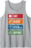 Polar Bear Plunge Cold Plunge Tub Accessories Eat Sleep Cold Plunge Repeat Funny Ice Bath Enthusiast Men Tank Top - Heather Grey