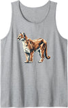 Laroli Aesthetic Art Geometric Art Cougar Cougars Mountain Lion Puma Tank Top - Heather Grey