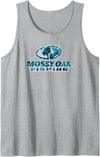Mossy Oak Fishing Open Water Classic Blue Logo Tank Top - Heather Grey