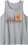 Smokey Bear Vintage Sunset Retro Forest Fire Prevention PSA Tank Top - Heather Grey