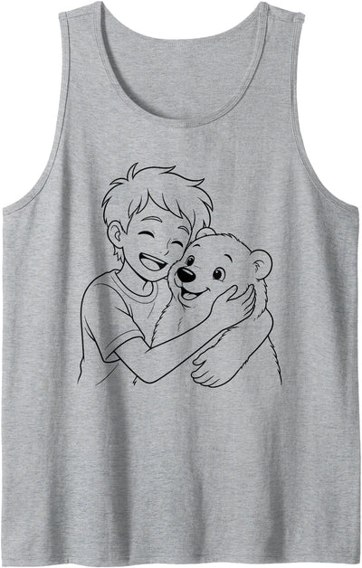 Polar Bear Art Animal Memories for Men Boy Youths Tank Top