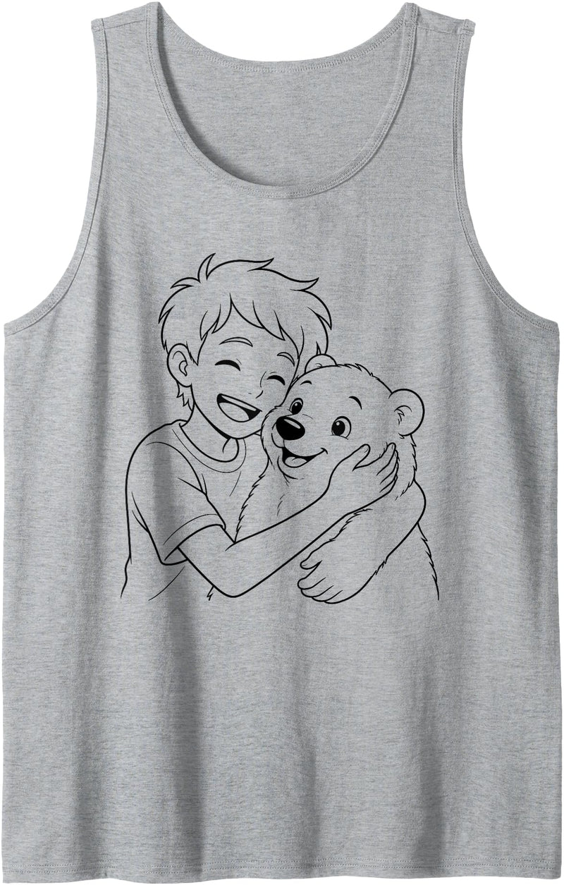 Polar Bear Art Animal Lovers Outfit Polar Bear Art Polar Bear Animal Memories for Men Boy Youths Tank Top - Heather Grey
