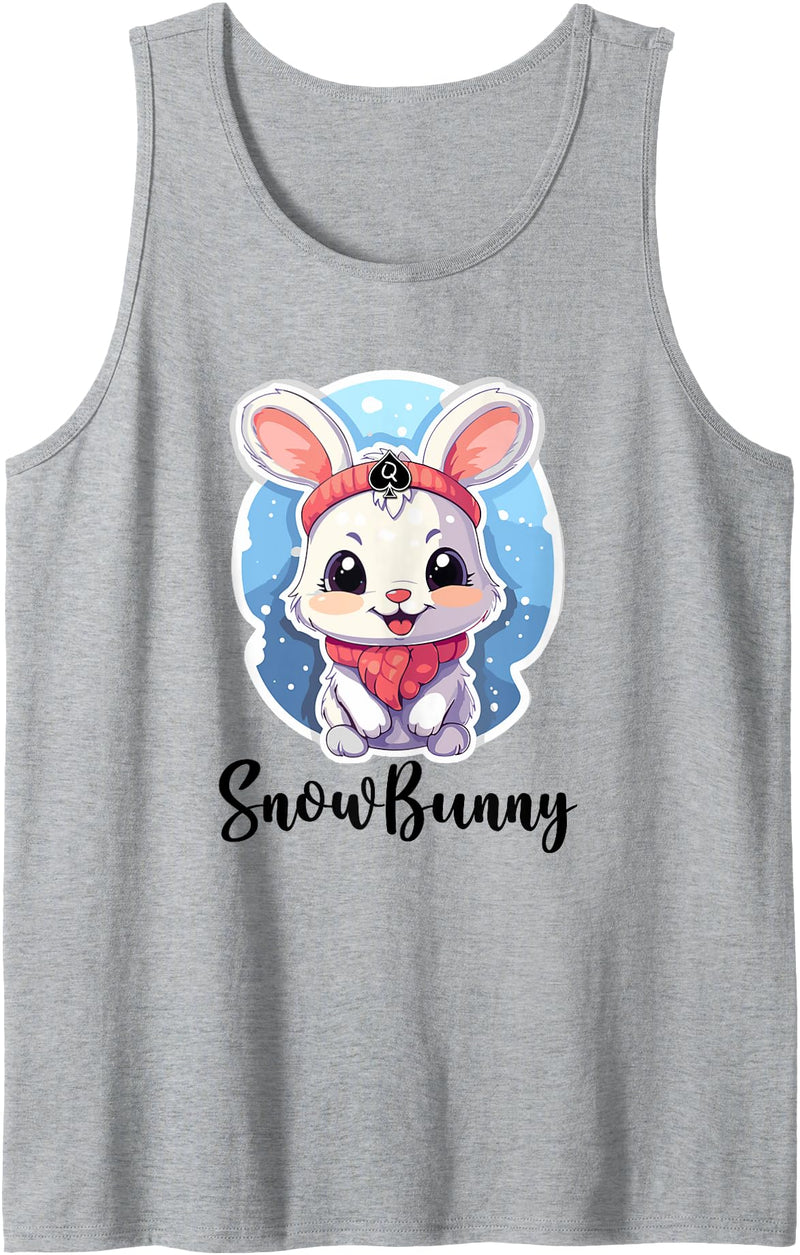 Snowbunny Cute Bunny Rabbit in the Snow Tank Top in Heather Grey