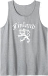 Threadrock Finland Lion Symbol Finnish Pride Tank Top - Heather Grey