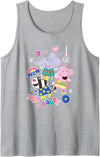 Peppa Pig Disco Party With Friends Retro Group Shot Tank Top - Heather Grey