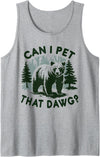Can I Pet That Dog? Can I Pet That Dawg? Can I Pet That Dawg Bear Meme Funny Dog Tank Top - Heather Grey
