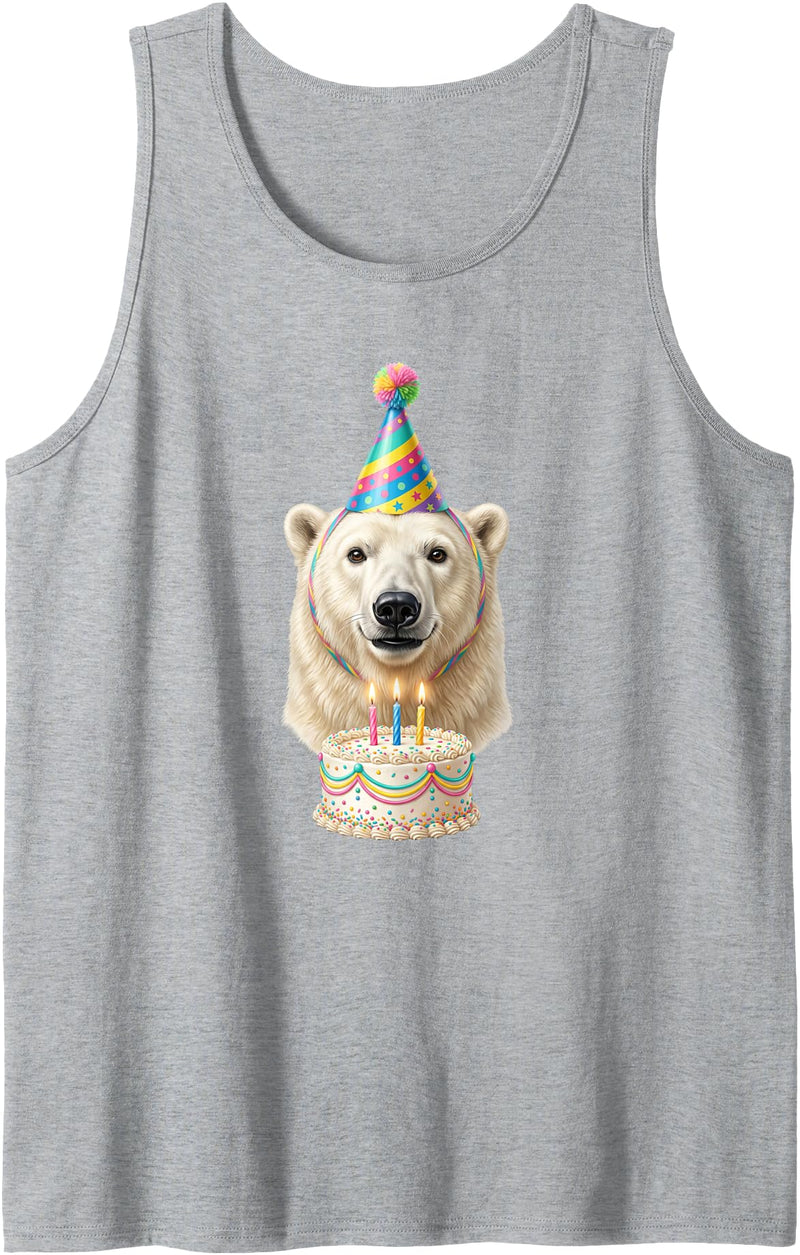 Birthday Party Polar Bear Polar Bear Birthday Tank Top - Heather Grey