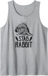 Stab Rabbit Funny Porcupine Outdoor Camping Parody Tank Top in Heather Grey