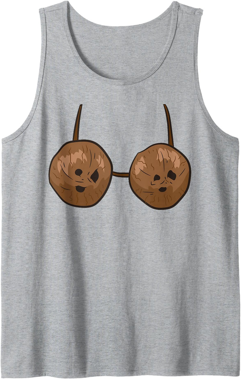 Lustige Kokosnuss Geschenke Coconut Summer Coconuts Bra Funny Coconut Tank Top - Heather Grey