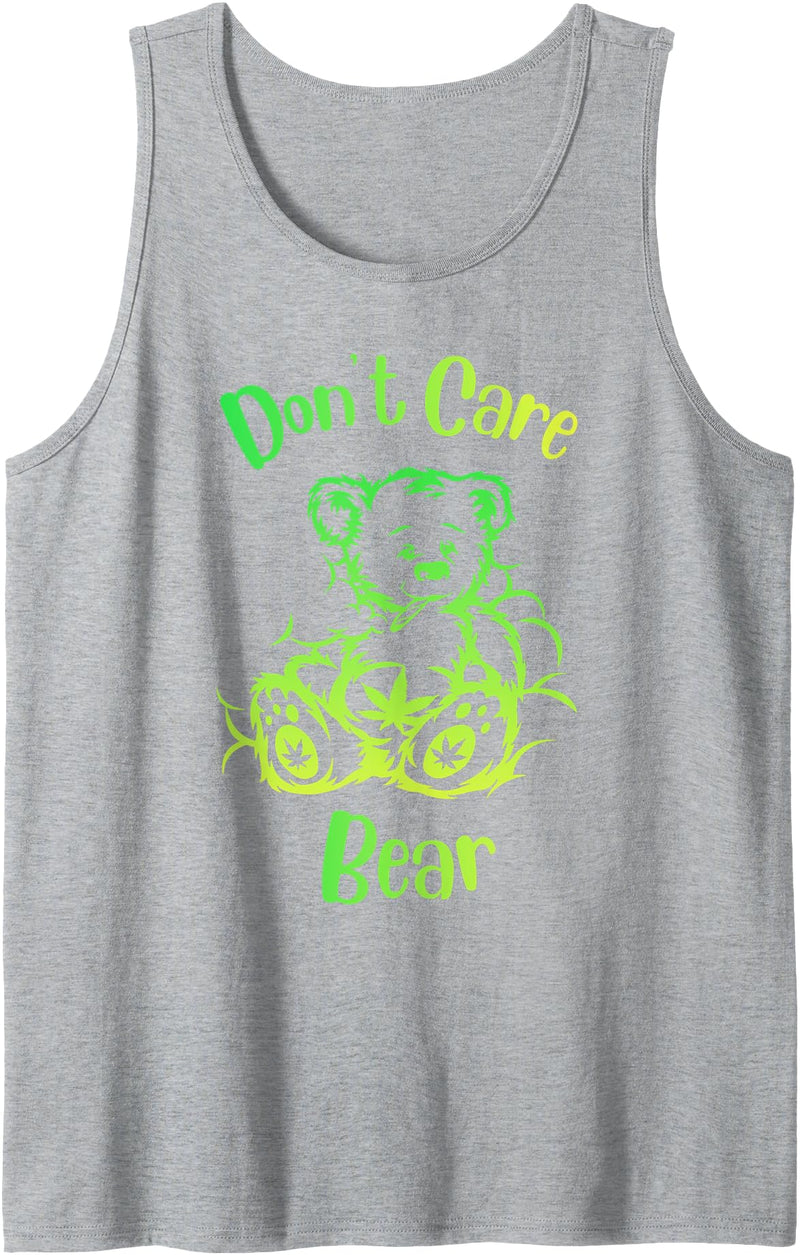 don't care weed bear design don't care weed bear - 420 gifts for stoners - funny weed Tank Top - Heather Grey