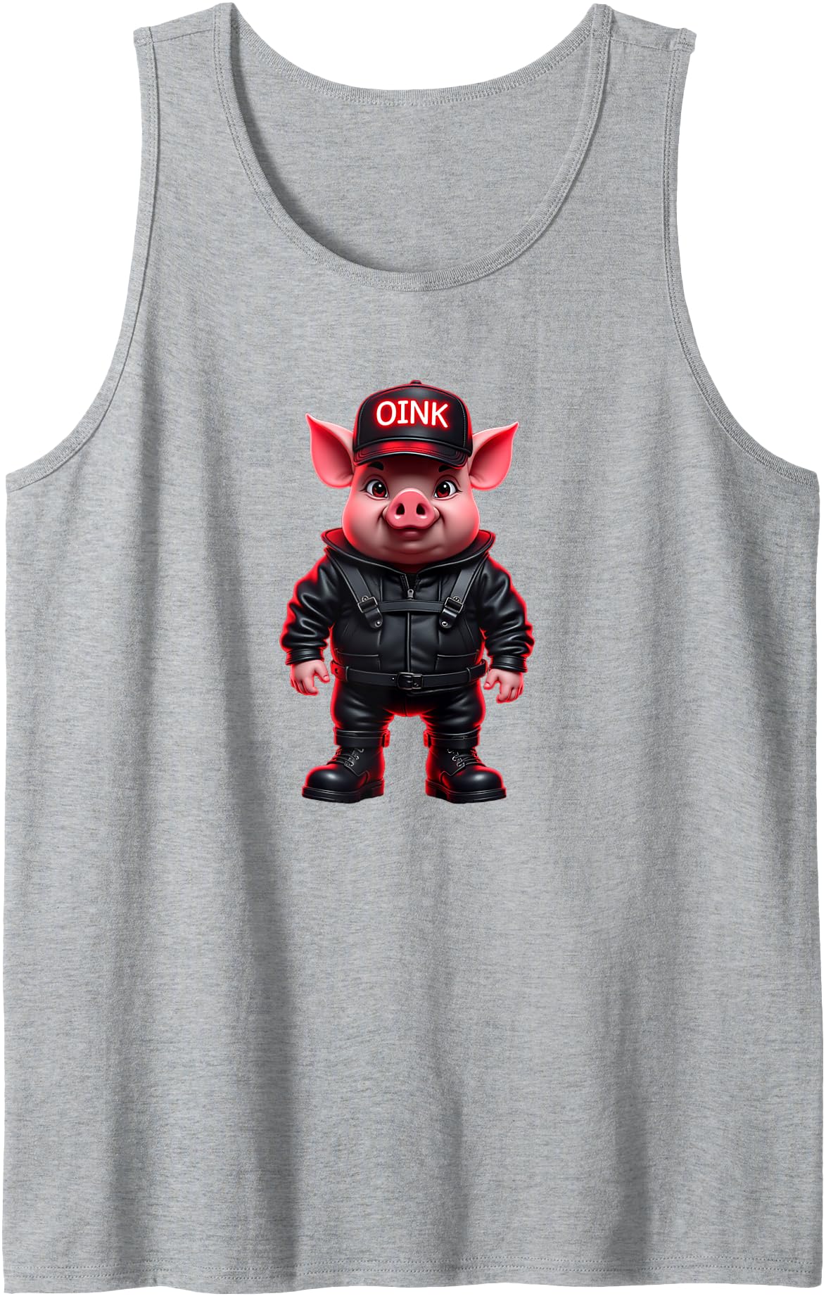 Jay Moe Design I Love Pigs! Fun, Funny, Bold, OINK, Sexy, Gay, Daddy Tank Top - Heather Grey