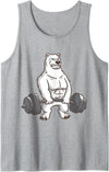 I Love Polar Bears And Fitness Polar Bear Powerlifting Weightlifting Gym And Animal Lovers Tank Top - Heather Grey
