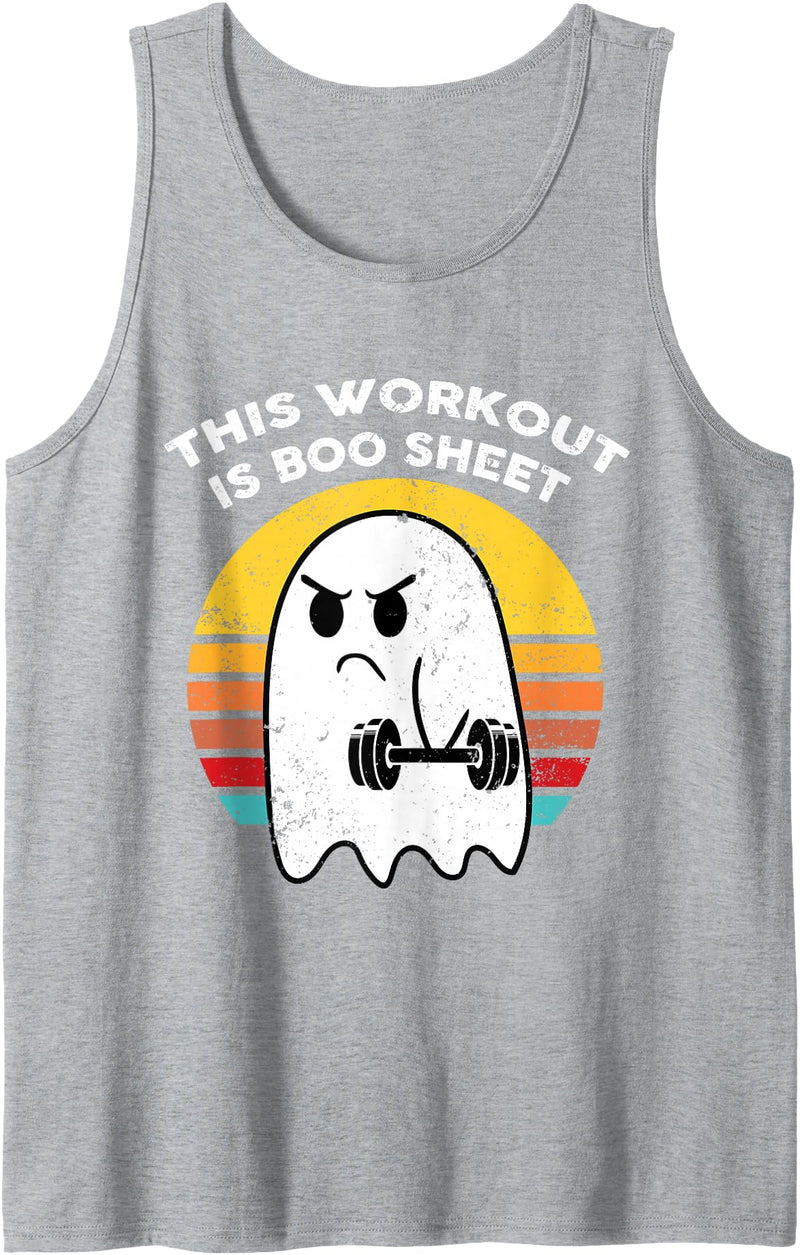 Funny Halloween This Workout Is Boo Sheet Ghost Funny This Workout is Boo Sheet Halloween Ghost Exercise Gym Tank Top -