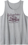 Yellowstone National Park Destinations Yellowstone National Park Bear Graphic Tank Top - Heather Grey