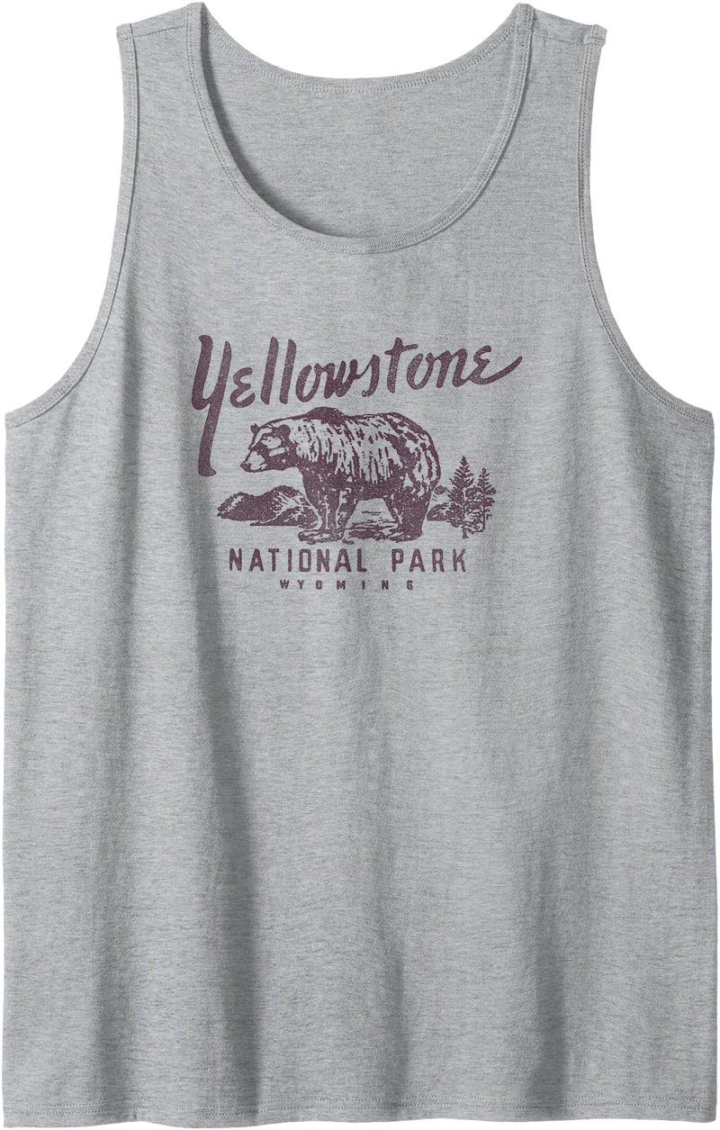 Yellowstone National Park Destinations Yellowstone National Park Bear Graphic Tank Top - Heather Grey