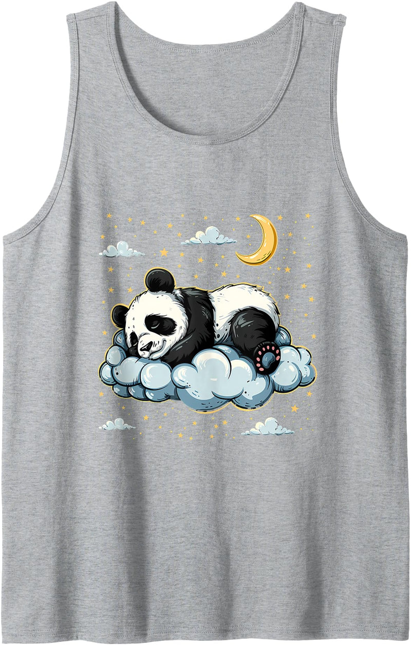 Cute Sleeping Animals Panda Sleeping Moon Napping Sleep Panda Bear Sleepy Animal Tank Top - Heather Grey