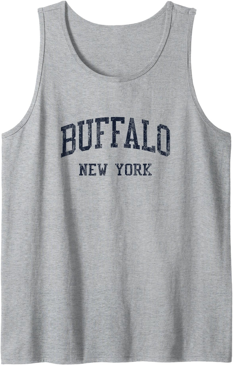 Buffalo New York T-shirts & Tees Buffalo NY JN5 Vintage Athletic Blue Design Tank Top - Heather Grey