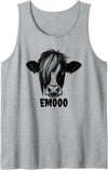 Emoo Emo Fringe Animal Cow Men Women Emooo Funny Emo Cow Tank Top - Heather Grey