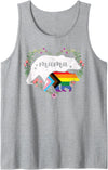 LGBT Gay Progress Pride Shirt Mom Mama Bear Moms LGBTQ Mama Bear Progress Pride Flag Gay Equal Rights Rainbow Tank Top - Heather Grey